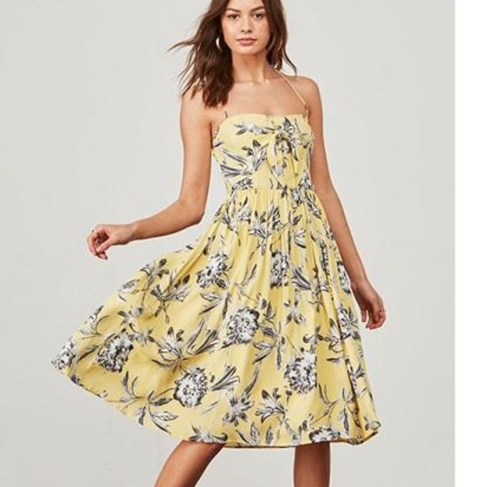 B.B. Dakota Boho Floral Crepe Midi Dress